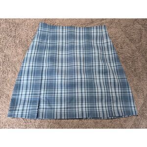 Brandy Melville Blue Plaid Mini Skirt